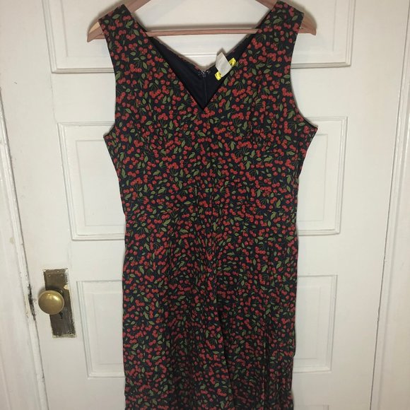 Yellow Star - Pinup Girl Dress, Navy w/Cherries - Picture 1 of 6